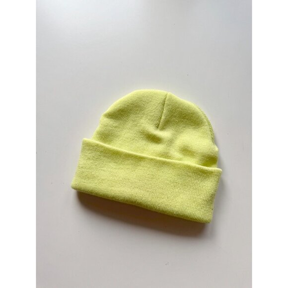 HERSCHEL Elmer Highlighter Yellow Acrylic Knit Beanie Toque Hat - Picture 5 of 12